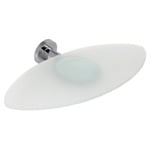 Soap Dish, Gedy 5118-13, Wall Mounted Oval Frosted Glass Soap Holder